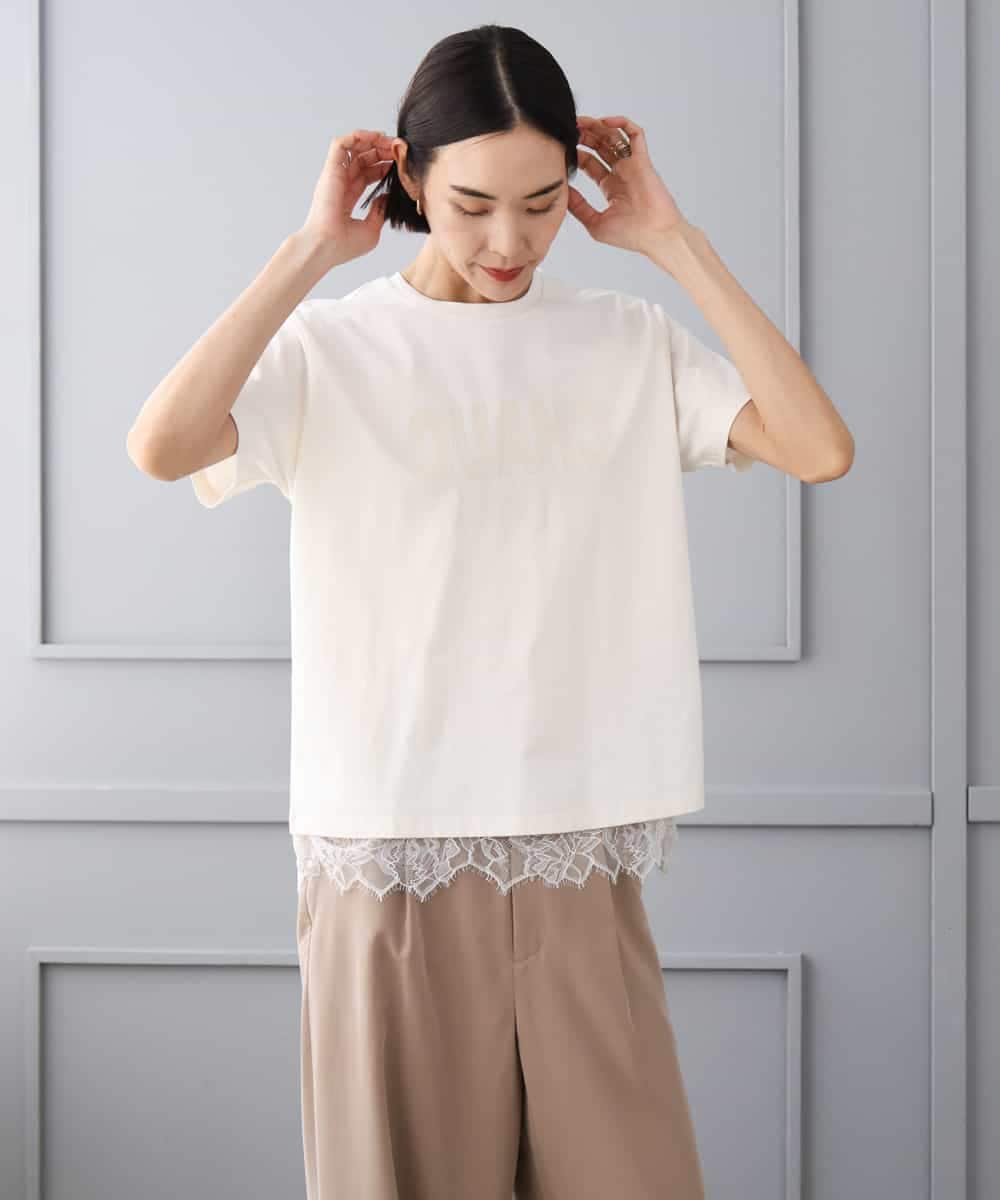 F6KJD20120 MICHEL KLEIN(小さいサイズ)(メゾン ドゥ サンク) 【小さいサイズ】フロッキーロゴTシャツ パープル