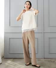 F6KJD20120 MICHEL KLEIN(小さいサイズ)(メゾン ドゥ サンク) 【小さいサイズ】フロッキーロゴTシャツ パープル