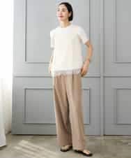 F6KJD20120 MICHEL KLEIN(小さいサイズ)(メゾン ドゥ サンク) 【小さいサイズ】フロッキーロゴTシャツ パープル