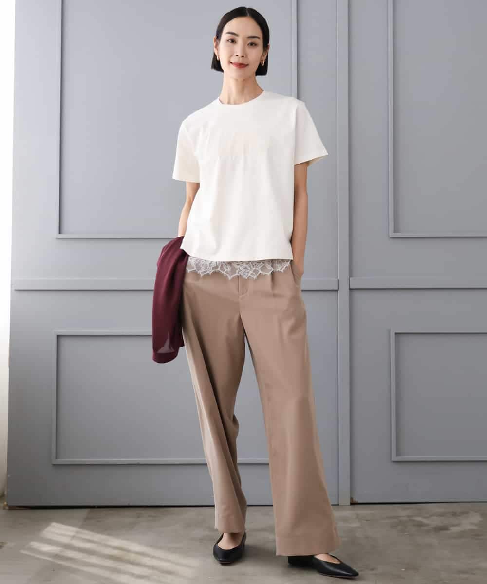 F6KJD20120 MICHEL KLEIN(小さいサイズ)(メゾン ドゥ サンク) 【小さいサイズ】フロッキーロゴTシャツ パープル