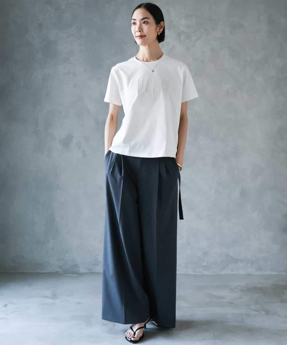 F6KJD20120 MICHEL KLEIN(小さいサイズ)(メゾン ドゥ サンク) 【小さいサイズ】フロッキーロゴTシャツ パープル