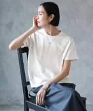 F6KJD20120 MICHEL KLEIN(小さいサイズ)(メゾン ドゥ サンク) 【小さいサイズ】フロッキーロゴTシャツ アイボリー