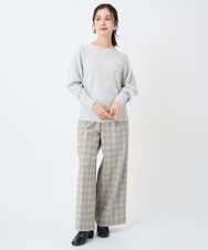 F6LAD13260 MICHEL KLEIN(小さいサイズ)(メゾン ドゥ サンク) [小さいサイズ]2WAYストレッチチェックワイドパンツ ライトグレー