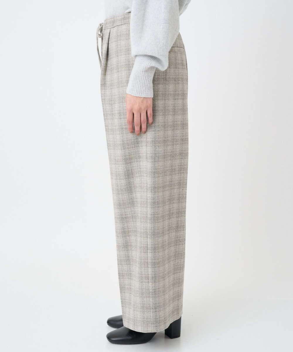 F6LAD13260 MICHEL KLEIN(小さいサイズ)(メゾン ドゥ サンク) [小さいサイズ]2WAYストレッチチェックワイドパンツ ライトグレー