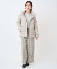 F6LAD13260 MICHEL KLEIN(小さいサイズ)(メゾン ドゥ サンク) [小さいサイズ]2WAYストレッチチェックワイドパンツ ライトグレー