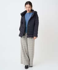F6LAD13260 MICHEL KLEIN(小さいサイズ)(メゾン ドゥ サンク) [小さいサイズ]2WAYストレッチチェックワイドパンツ ライトグレー