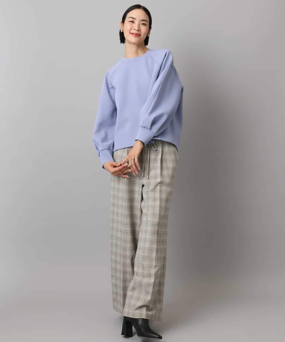 F6LAD13260 MICHEL KLEIN(小さいサイズ)(メゾン ドゥ サンク) [小さいサイズ]2WAYストレッチチェックワイドパンツ ライトグレー