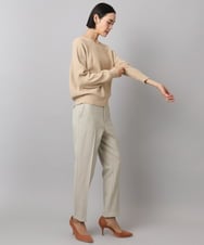 F6LAD31200 MICHEL KLEIN(小さいサイズ)(メゾン ドゥ サンク) [小さいサイズ]［定番素材］裏起毛ストレッチテーパードパンツ(機能素材) ベージュ