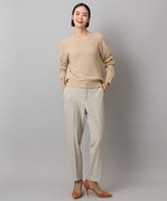 F6LAD31200 MICHEL KLEIN(小さいサイズ)(メゾン ドゥ サンク) [小さいサイズ]［定番素材］裏起毛ストレッチテーパードパンツ(機能素材) ベージュ