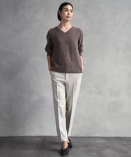 F6LAD31200 MICHEL KLEIN(小さいサイズ)(メゾン ドゥ サンク) [小さいサイズ]［定番素材］裏起毛ストレッチテーパードパンツ(機能素材) ベージュ