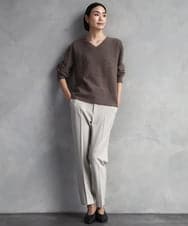F6LAD31200 MICHEL KLEIN(小さいサイズ)(メゾン ドゥ サンク) [小さいサイズ]［定番素材］裏起毛ストレッチテーパードパンツ(機能素材) ベージュ