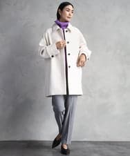 F6LAD31200 MICHEL KLEIN(小さいサイズ)(メゾン ドゥ サンク) [小さいサイズ]［定番素材］裏起毛ストレッチテーパードパンツ(機能素材) ベージュ