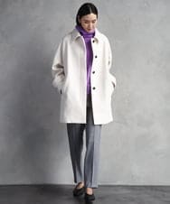 F6LAD31200 MICHEL KLEIN(小さいサイズ)(メゾン ドゥ サンク) [小さいサイズ]［定番素材］裏起毛ストレッチテーパードパンツ(機能素材) ベージュ