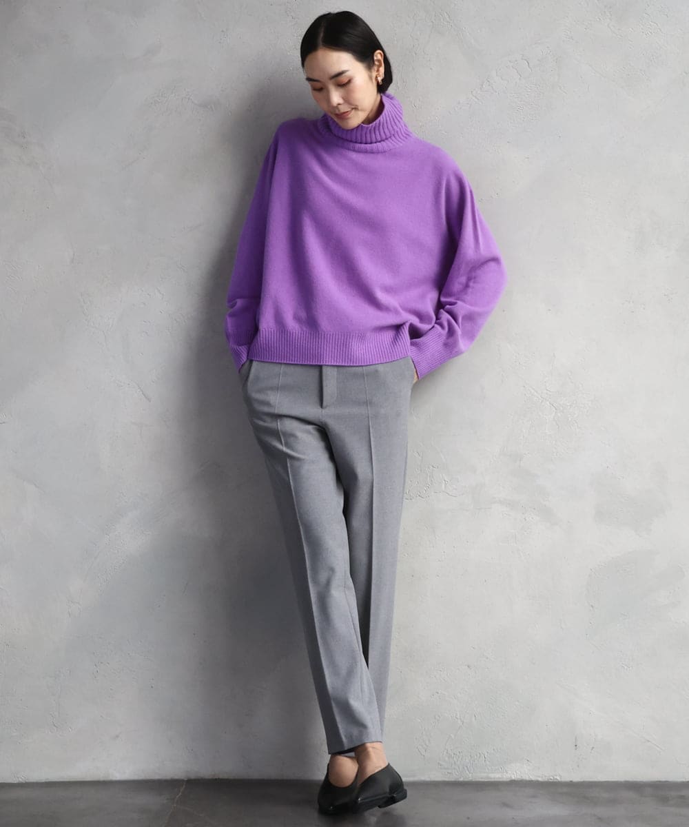 F6LAD31200 MICHEL KLEIN(小さいサイズ)(メゾン ドゥ サンク) [小さいサイズ]［定番素材］裏起毛ストレッチテーパードパンツ(機能素材) ベージュ