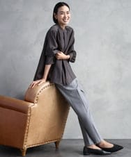 F6LAD31200 MICHEL KLEIN(小さいサイズ)(メゾン ドゥ サンク) [小さいサイズ]［定番素材］裏起毛ストレッチテーパードパンツ(機能素材) ベージュ