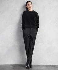 F6LAD31200 MICHEL KLEIN(小さいサイズ)(メゾン ドゥ サンク) [小さいサイズ]［定番素材］裏起毛ストレッチテーパードパンツ(機能素材) ベージュ