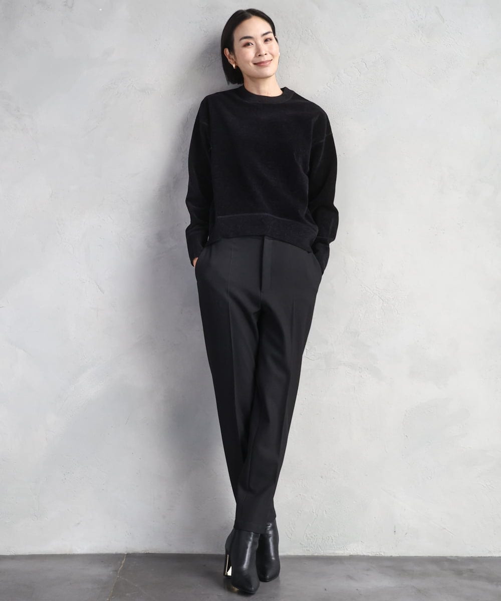 F6LAD31200 MICHEL KLEIN(小さいサイズ)(メゾン ドゥ サンク) [小さいサイズ]［定番素材］裏起毛ストレッチテーパードパンツ(機能素材) ベージュ