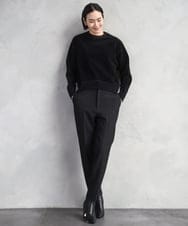 F6LAD31200 MICHEL KLEIN(小さいサイズ)(メゾン ドゥ サンク) [小さいサイズ]［定番素材］裏起毛ストレッチテーパードパンツ(機能素材) ベージュ