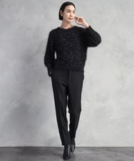 F6LAD31200 MICHEL KLEIN(小さいサイズ)(メゾン ドゥ サンク) [小さいサイズ]［定番素材］裏起毛ストレッチテーパードパンツ(機能素材) ベージュ