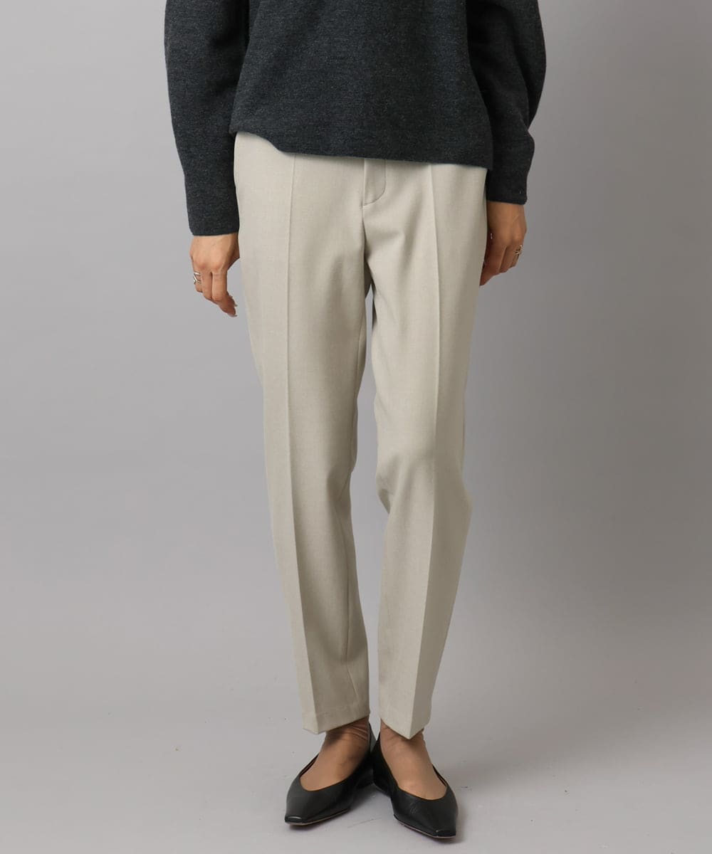 F6LAD31200 MICHEL KLEIN(小さいサイズ)(メゾン ドゥ サンク) [小さいサイズ]［定番素材］裏起毛ストレッチテーパードパンツ(機能素材) ベージュ