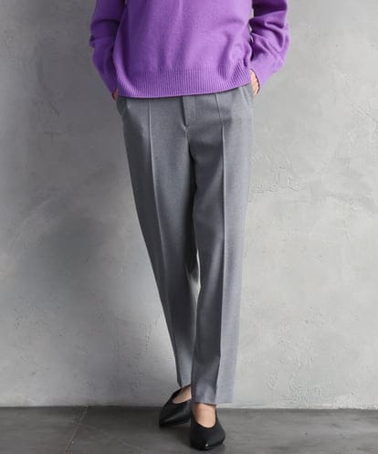 F6LAD31200 MICHEL KLEIN(小さいサイズ) [小さいサイズ]［定番素材］裏起毛ストレッチテーパードパンツ(機能素材)