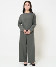F6LDA08210 MICHEL KLEIN(小さいサイズ)(メゾン ドゥ サンク) [小さいサイズ]ワイドパンツ(セットアップ対応/洗える) ネイビー