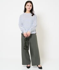 F6LDA08210 MICHEL KLEIN(小さいサイズ)(メゾン ドゥ サンク) [小さいサイズ]ワイドパンツ(セットアップ対応/洗える) ネイビー