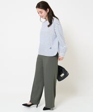 F6LDA08210 MICHEL KLEIN(小さいサイズ)(メゾン ドゥ サンク) [小さいサイズ]ワイドパンツ(セットアップ対応/洗える) ネイビー