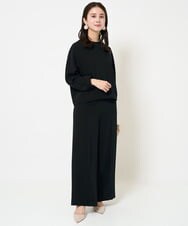 F6LDA08210 MICHEL KLEIN(小さいサイズ)(メゾン ドゥ サンク) [小さいサイズ]ワイドパンツ(セットアップ対応/洗える) ネイビー
