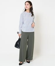 F6LDA08210 MICHEL KLEIN(小さいサイズ)(メゾン ドゥ サンク) [小さいサイズ]ワイドパンツ(セットアップ対応/洗える) ネイビー