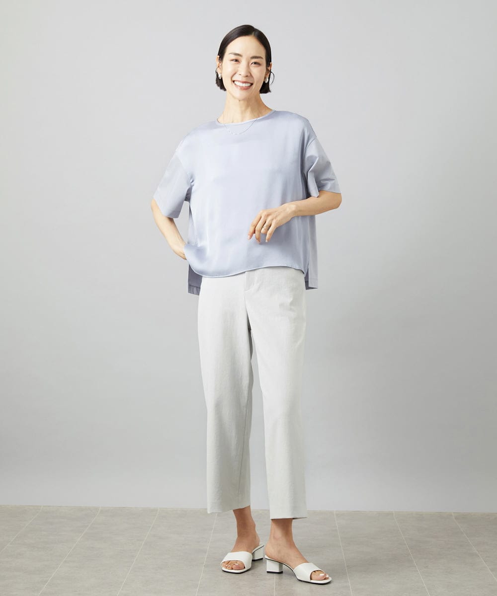 F6LHD17200 MICHEL KLEIN(小さいサイズ)(メゾン ドゥ サンク) [小さいサイズ][定番人気]ドライストレッチワイドパンツ ベージュ