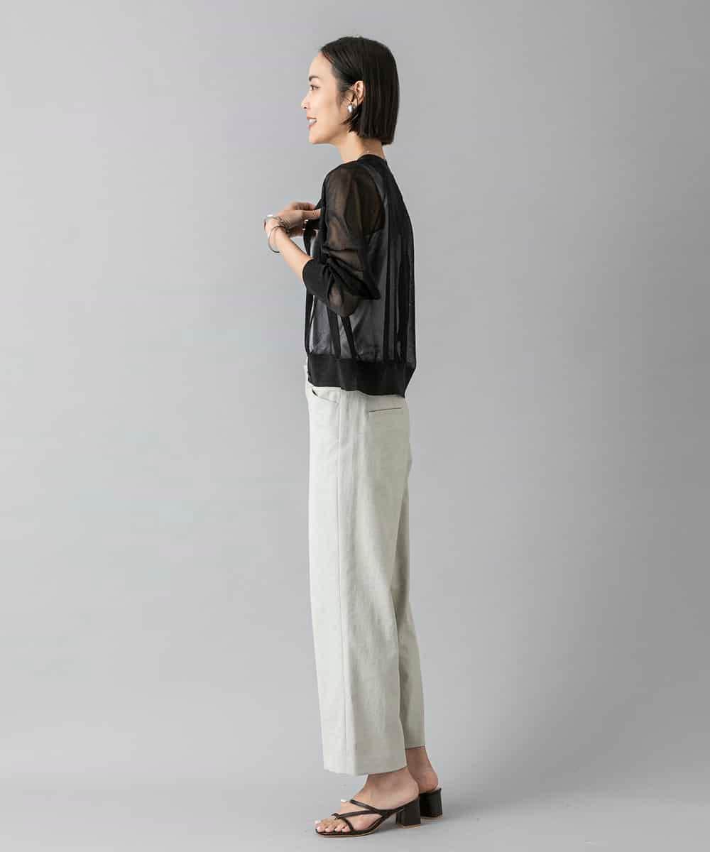 F6LHD17200 MICHEL KLEIN(小さいサイズ)(メゾン ドゥ サンク) [小さいサイズ][定番人気]ドライストレッチワイドパンツ ベージュ