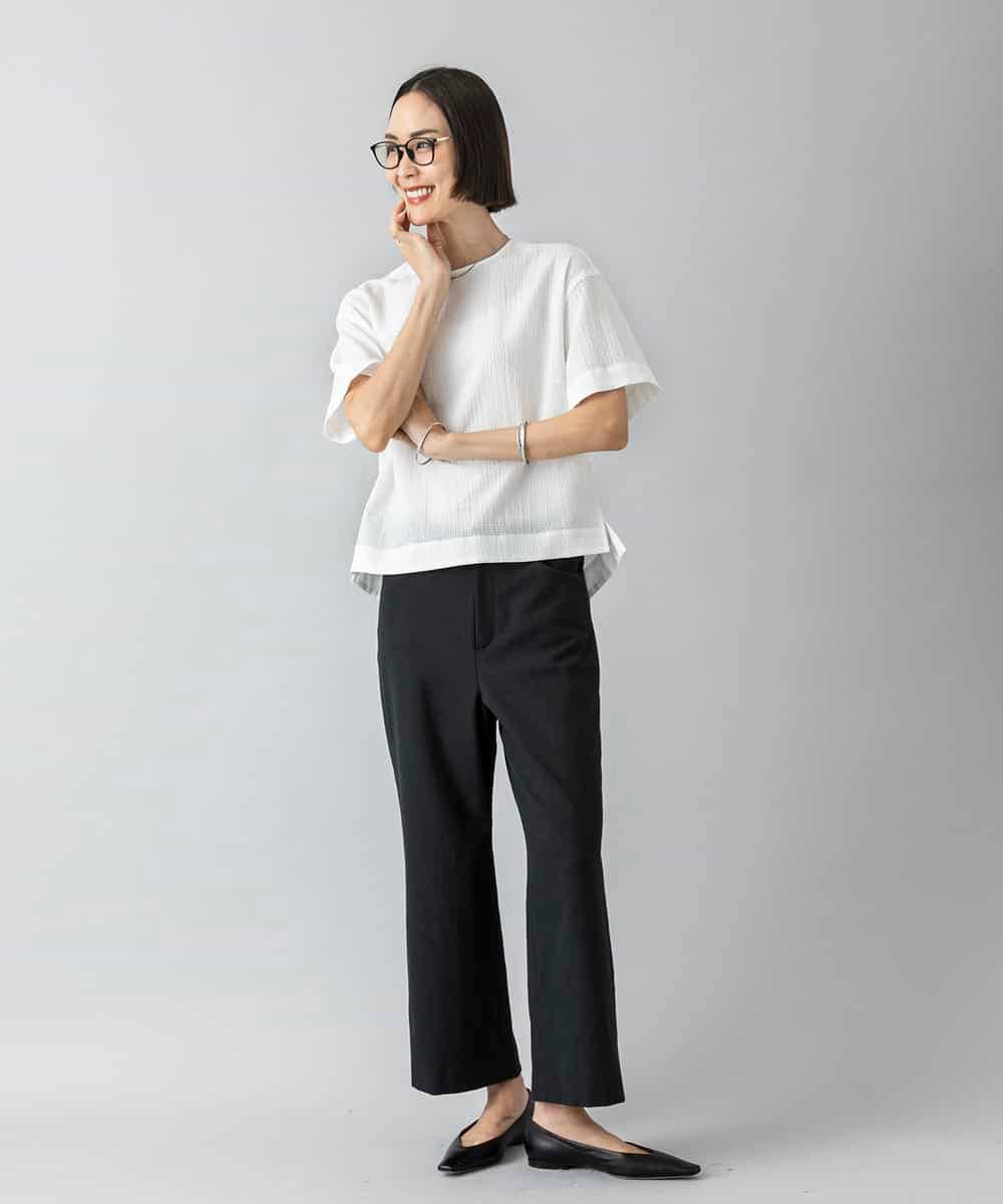 F6LHD17200 MICHEL KLEIN(小さいサイズ)(メゾン ドゥ サンク) [小さいサイズ][定番人気]ドライストレッチワイドパンツ ベージュ