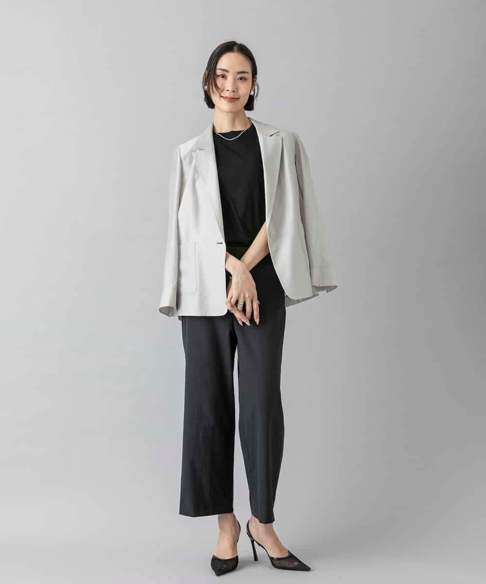 F6LHD17200 MICHEL KLEIN(小さいサイズ)(メゾン ドゥ サンク) [小さいサイズ][定番人気]ドライストレッチワイドパンツ ベージュ
