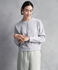 F6SAD11230 MICHEL KLEIN(小さいサイズ)(メゾン ドゥ サンク) [小さいサイズ]コンパクトモールカーディガン ライトグレー