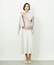F6SDD01230 MICHEL KLEIN(小さいサイズ)(メゾン ドゥ サンク) [小さいサイズ][アンサンブル対応]コンパクトクルーネックカーディガン ラベンダー