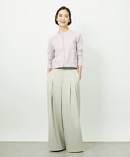 F6SDD01230 MICHEL KLEIN(小さいサイズ)(メゾン ドゥ サンク) [小さいサイズ][アンサンブル対応]コンパクトクルーネックカーディガン ラベンダー