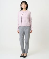 F6SDD01230 MICHEL KLEIN(小さいサイズ)(メゾン ドゥ サンク) [小さいサイズ][アンサンブル対応]コンパクトクルーネックカーディガン ラベンダー