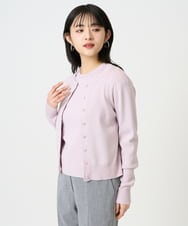 F6SDD01230 MICHEL KLEIN(小さいサイズ)(メゾン ドゥ サンク) [小さいサイズ][アンサンブル対応]コンパクトクルーネックカーディガン ラベンダー