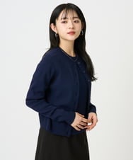 F6SDD01230 MICHEL KLEIN(小さいサイズ)(メゾン ドゥ サンク) [小さいサイズ][アンサンブル対応]コンパクトクルーネックカーディガン ラベンダー