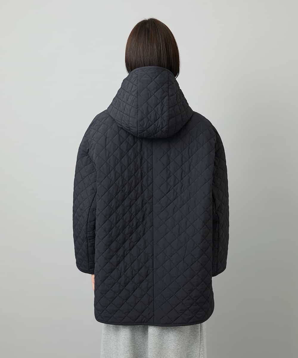 F6VAD05480 MICHEL KLEIN(小さいサイズ)(メゾン ドゥ サンク) [小さいサイズ]オーバーサイズフードキルティングコート ブラック