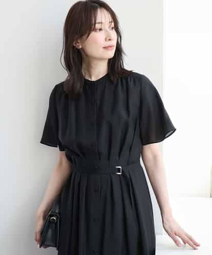 FIEJD32120  シアータッチベルト付きワンピース/洗える/WEB限定サイズあり