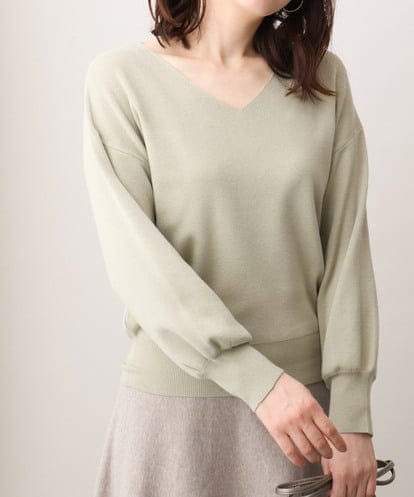 FIFAA43054 OFUON le MK ベーシックVネックニット/洗える/WEB限定サイズあり