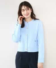 FISFD07090 OFUON le MK(オフオン　ル　エムケー) ジャケットライクニットカーディガン/洗える/WEB限定 アイボリー