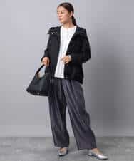 FKBAD31150 MK MICHEL KLEIN(MK ミッシェルクラン) コットンレースブラウス/洗える チャコール