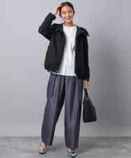 FKBAD31150 MK MICHEL KLEIN(MK ミッシェルクラン) コットンレースブラウス/洗える チャコール