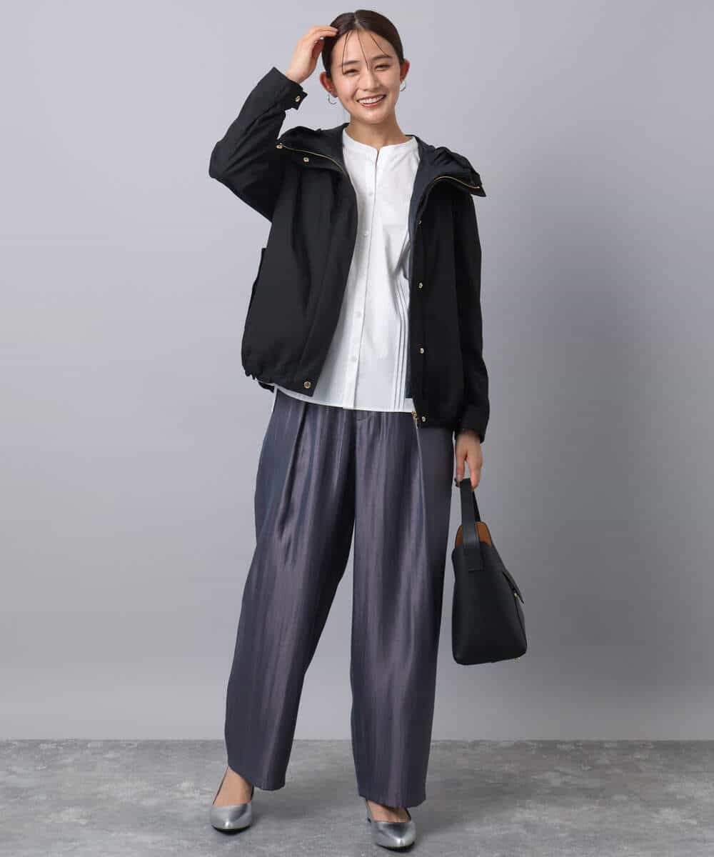 FKBAD31150 MK MICHEL KLEIN(MK ミッシェルクラン) コットンレースブラウス/洗える チャコール