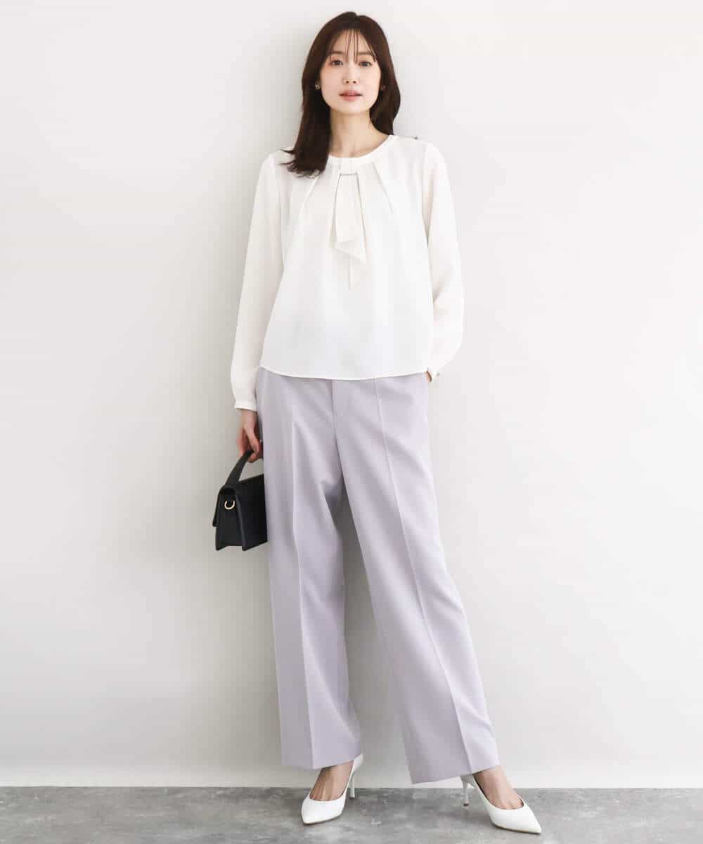 FKBFD66140 MK MICHEL KLEIN(MK ミッシェルクラン) [洗える]マルチwayボウタイブラウス ライトブルー
