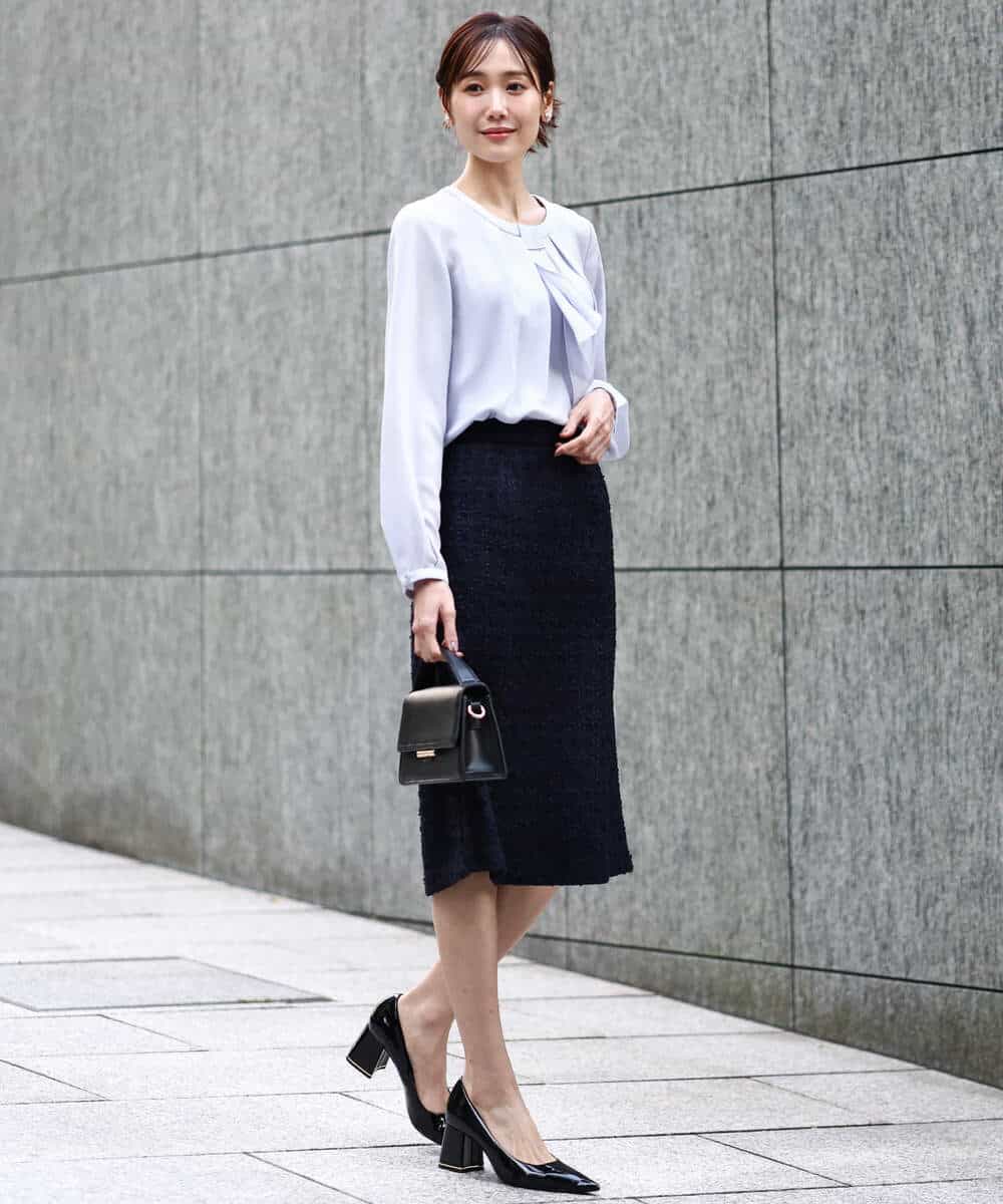 FKBFD66140 MK MICHEL KLEIN(MK ミッシェルクラン) [洗える]マルチwayボウタイブラウス ライトブルー