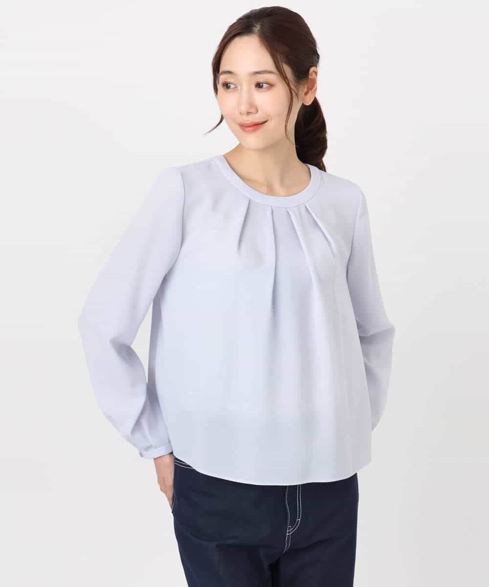 FKBFD66140 MK MICHEL KLEIN(MK ミッシェルクラン) [洗える]マルチwayボウタイブラウス ライトブルー